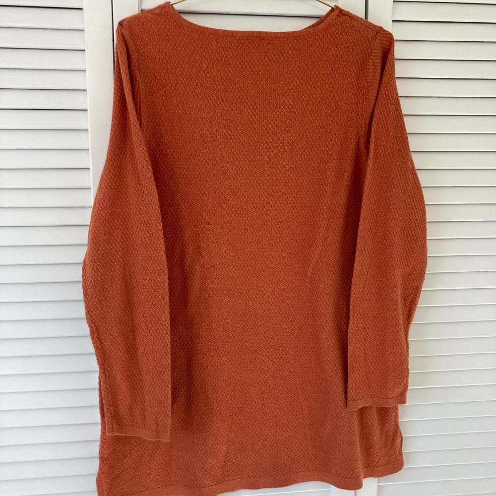 Women's J Jill Warm Textured Rust Knit Sweater Size Large - Picture 2 of 5